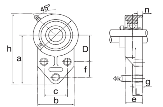 Thermoplastic Pillow Blocks TFL drawing