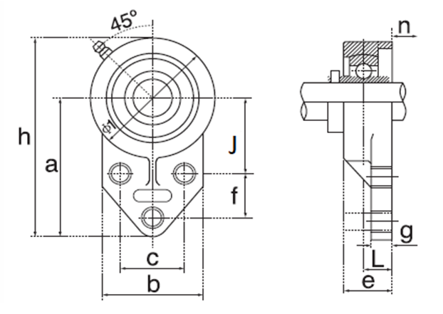 Stainless Steel Pillow Blocks SFB drawing