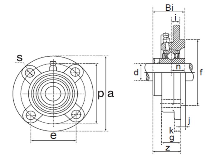 Stainless Steel Pillow Blocks SFC drawing