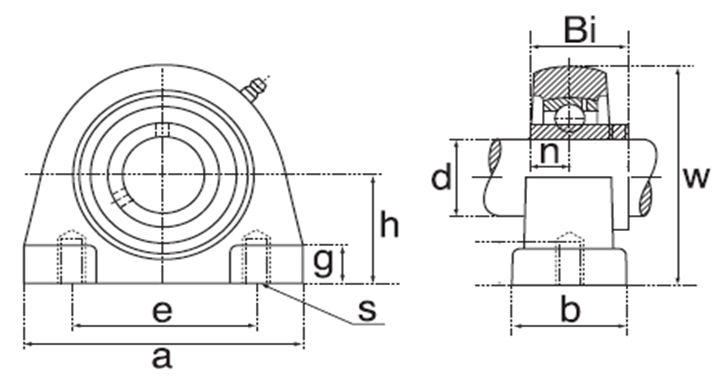 Stainless Steel Pillow Blocks SFB drawing