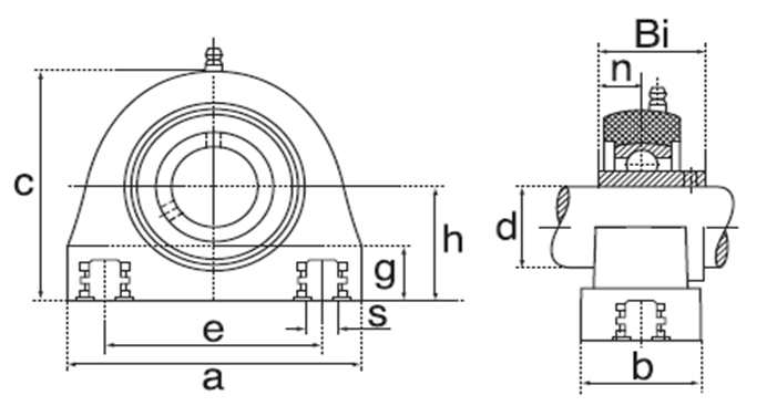 Thermoplastic Pillow Blocks TFL drawing